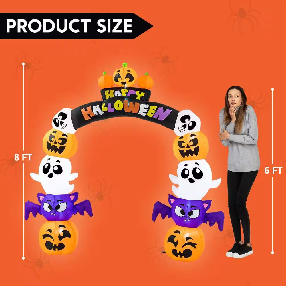 8 Ft. LED Archway Pumpkin Halloween Inflatable