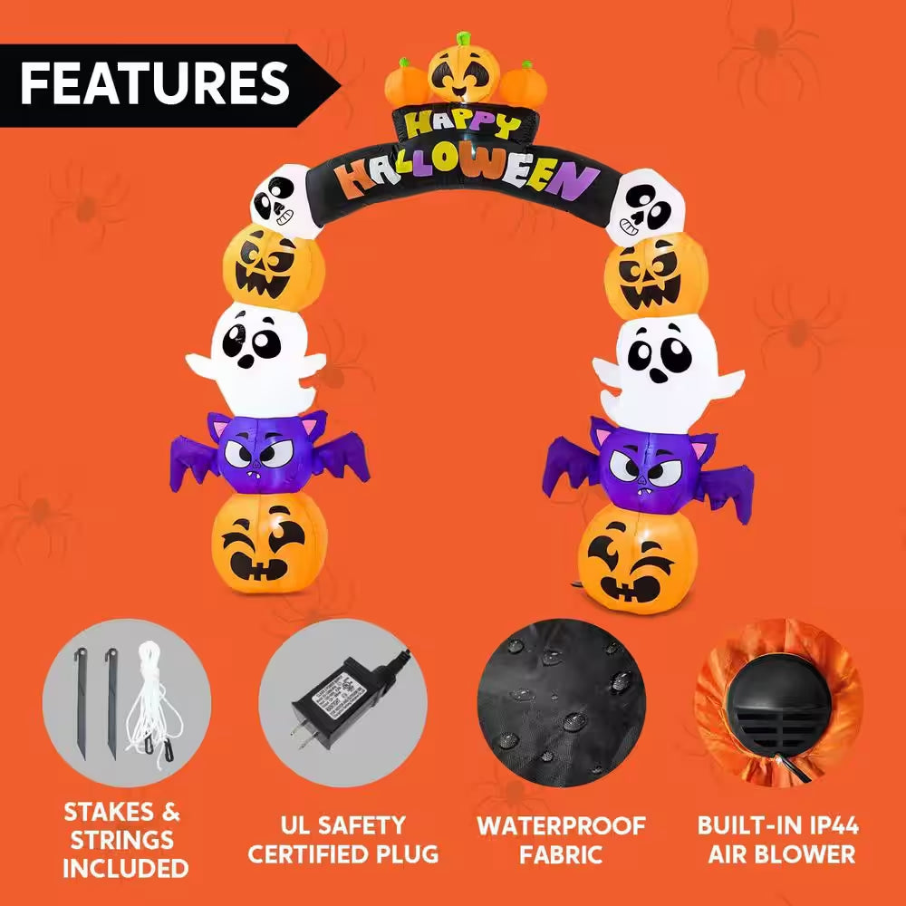 8 Ft. LED Archway Pumpkin Halloween Inflatable