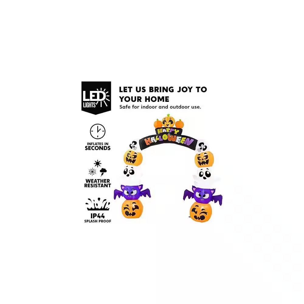 8 Ft. LED Archway Pumpkin Halloween Inflatable