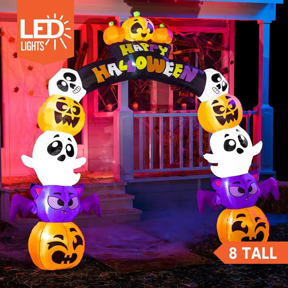 8 Ft. LED Archway Pumpkin Halloween Inflatable