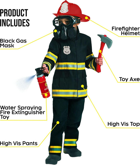 Firefighter Costume for Kids (2 Colors) - Boys Fireman & Fire Fighter Costume for Halloween
