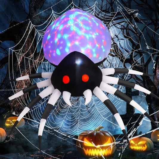 6 FT Inflatable Halloween Spider with Magic Light for Outdoor Decoration